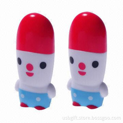 USB Drive, 8GB Vogue Design, Plastic Doll Shape, Promotional Gift